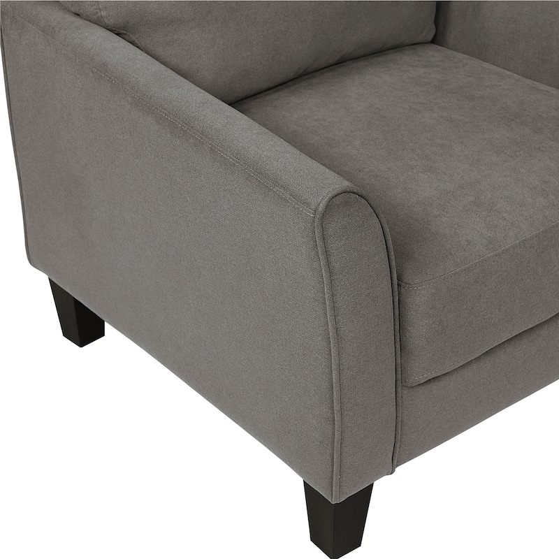 Felix 78.5" Textured Living Room Sofa - Wood Finish Exposed Feet