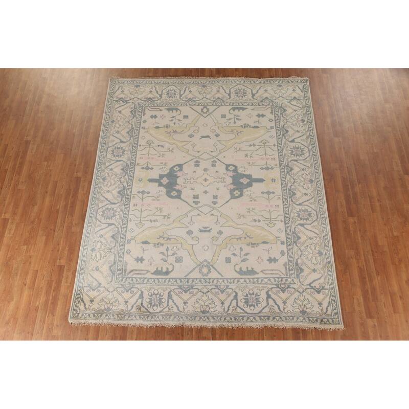 Oushak Oriental Area Rug Hand-Knotted Wool Carpet - 8'2" x 9'10"