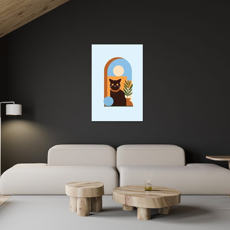 Teracotta Cat Print On Acrylic Glass by Domonique Brown