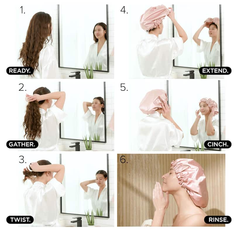 2-pack Satin Shower + Sleep Cap