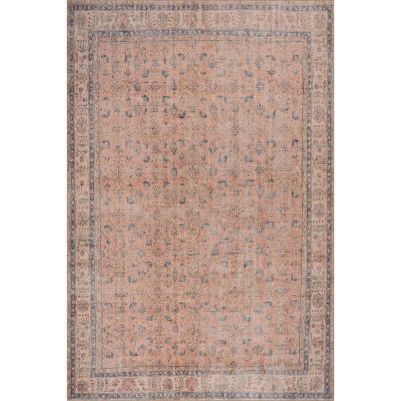 Nuloom Elendra Traditional Bordered Washable Rug - 2' 6" x 8' - Peach - Runner