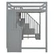 preview thumbnail 11 of 36, Full Size Convertible Murphy Bunk Bed with Hydraulic Lift, Built-In Desk, Storage Staircase