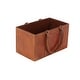 preview thumbnail 18 of 18, Brown Leather Handmade Box Style Single Slot Magazine Holder with Detail Stitching and Curved Handles