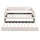 preview thumbnail 7 of 10, Twin Daybed with Pull-out Twin Size Trundle Bed & Wood Slat Support, Velvet Upholstered Bed Frame for Livingroom Bedroom, Beige