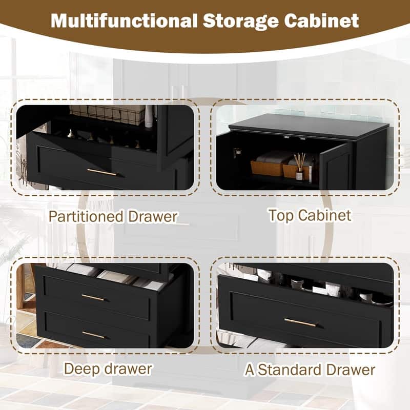 Modern 72.2"H Freestanding Bathroom Cabinet with Adjustable Shelves and Soft-Close Doors for Organized Storage