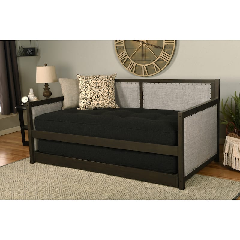 Somette Sloane Daybed in Graystone Finish includes Pop Up Trundle (Mattresses Not Included)