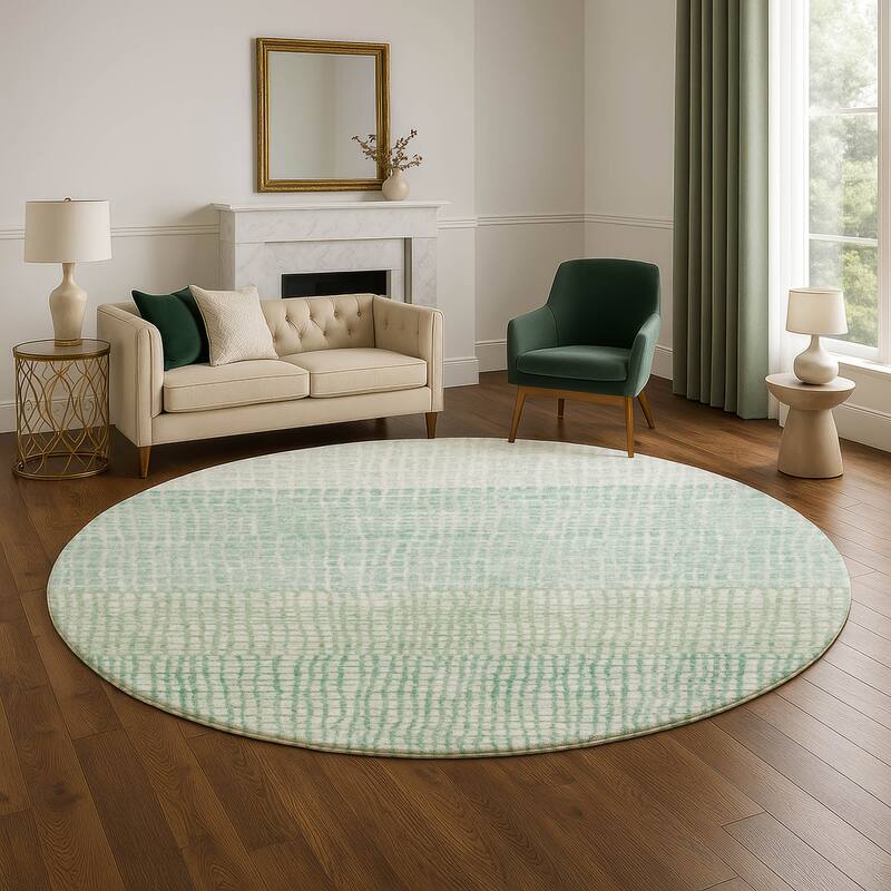 Premium Washable Super Soft Modern Ombre Mayfield Rug - 8' x 8' - Teal