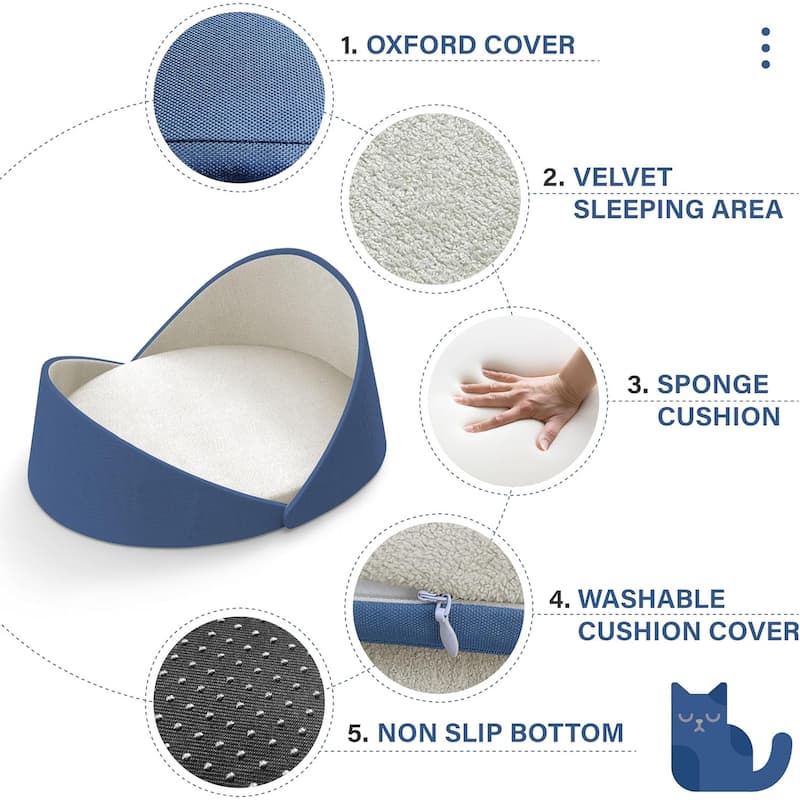 WOWMAX Large Cat Beds for 2 Cats Rest and Sleeping,30 x 25 Inch - N/A