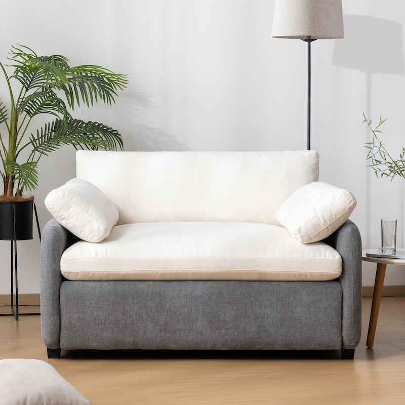 Oversized Chenille Single Sofa Chair – Wide and Deep Seat Accent Chair with Throw Pillows by Harper&Bright Designs