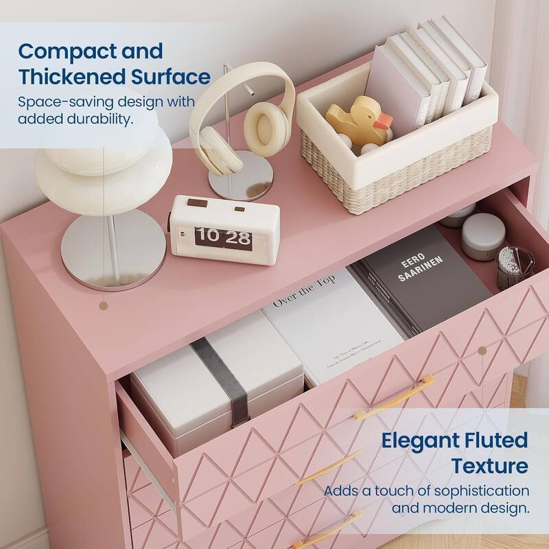 Tall Dresser, Storage Cabinet for Bedroom with 4 Drawers