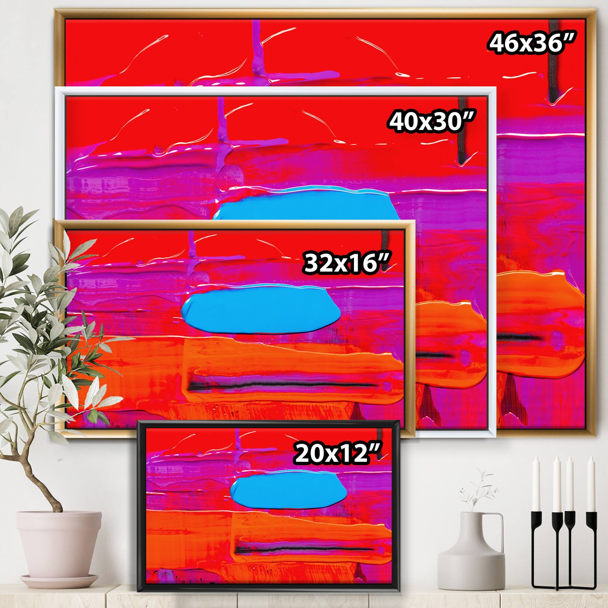 Designart "Oil On Canvas Textured Composition X" Modern & Contemporary