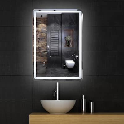 35.4 x 27.5 Inch Large Wall Anti-Fog LED Bathroom Vanity Mirror , Adjustable Light & Touch Switch