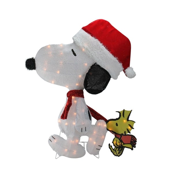 Shop 32 Pre Lit Peanuts Snoopy And Woodstock 2d Christmas Outdoor