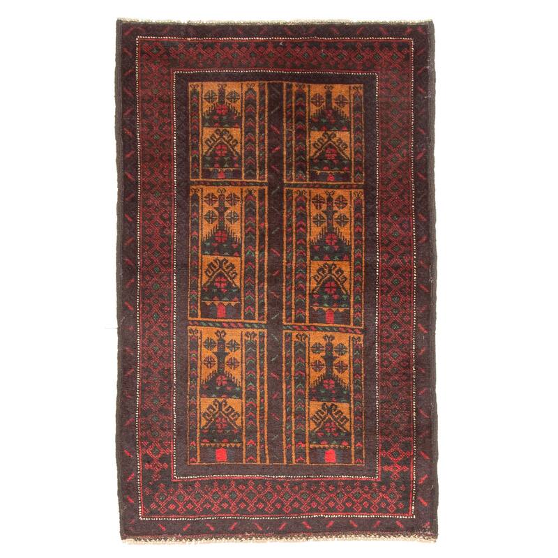 ECARPETGALLERY Hand-knotted Teimani Brown Wool Rug - 2'10 x 4'7