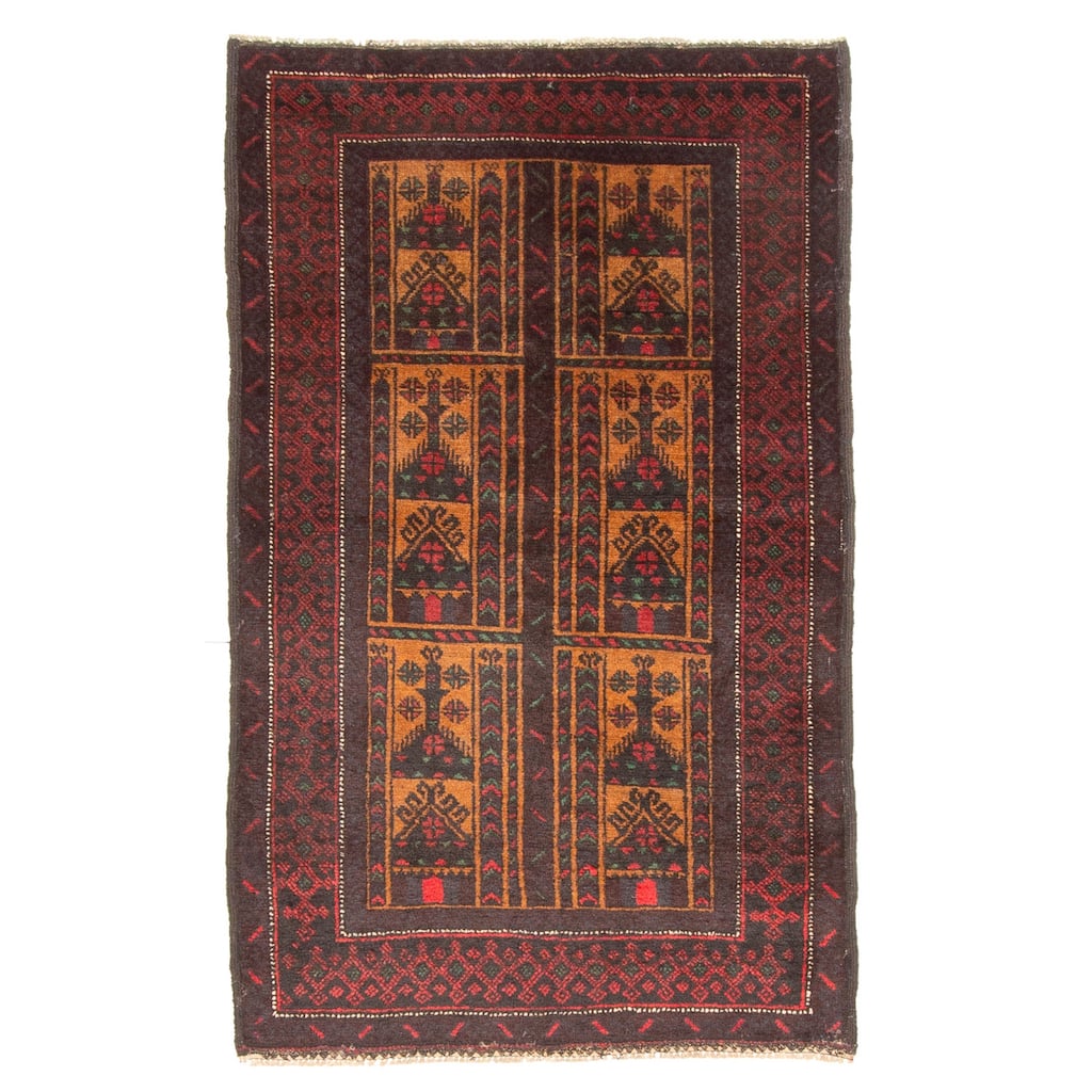 ECARPETGALLERY Hand-knotted Teimani Brown Wool Rug - 2'10 x 4'7