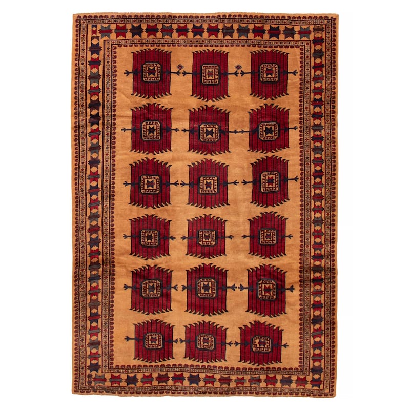 ECARPETGALLERY Hand-knotted Teimani Brown Wool Rug - 6'7 x 9'3 - 6'7 x 9'3 - Brown