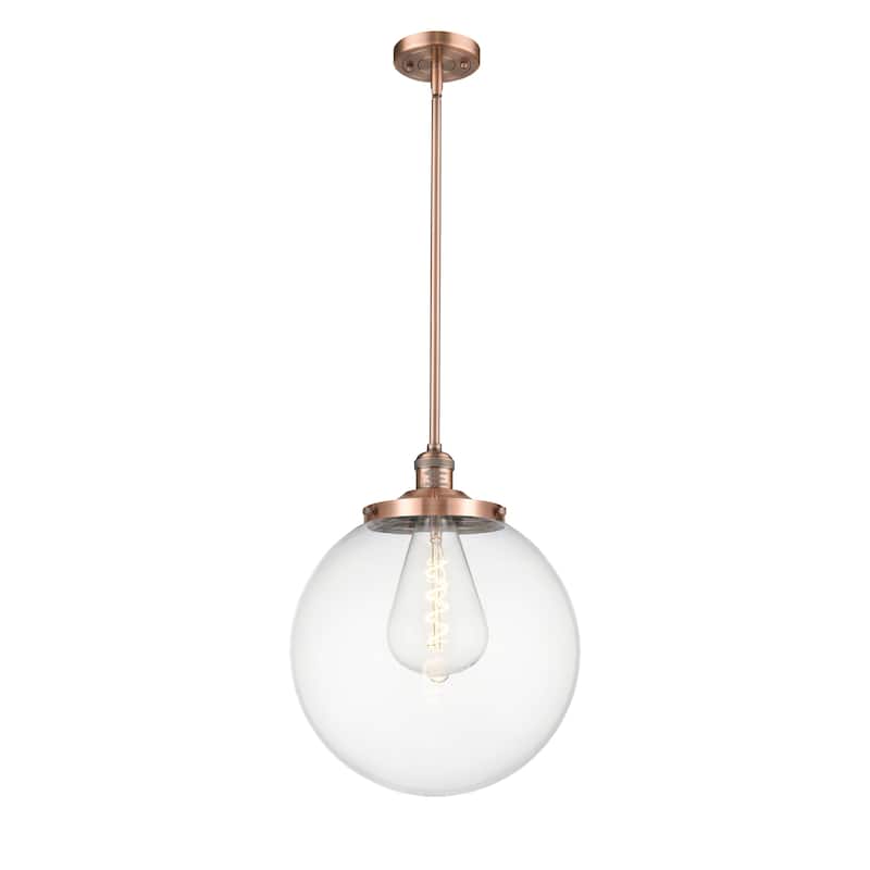 Innovations Lighting Franklin Restoration Beacon - 1 Light 14" Pendant - Clear/Antique Copper