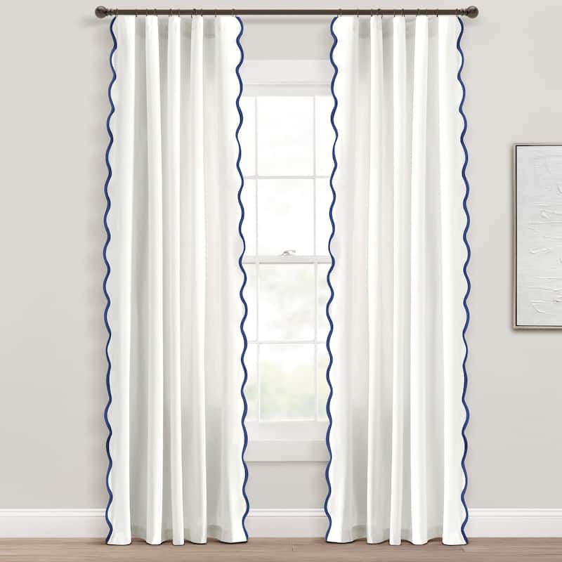 Lush Decor Coastal Chic Scallop Edge Window Curtain Panels