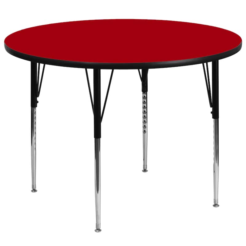 60'' Round Thermal Laminate Activity Table - Adjustable Legs