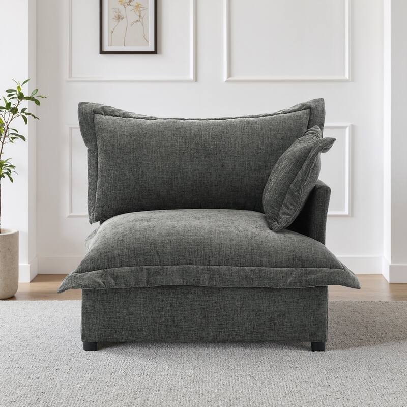 Upholstered Chenille Arm Club Chair Cloud corner cahir