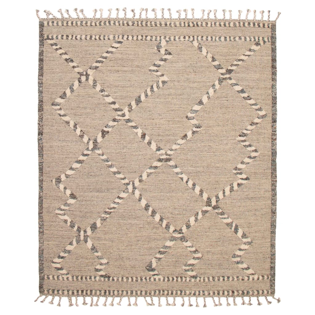 ECARPETGALLERY Hand-knotted Tangier Grey Wool Rug - 8'3 x 9'9