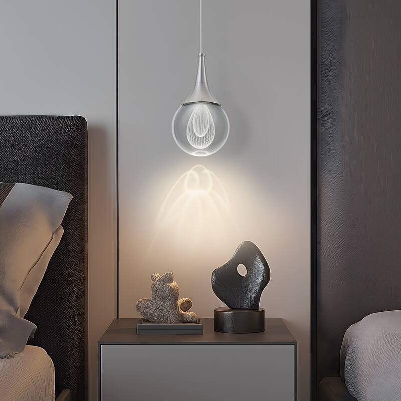 Starsky 1-Light LED 4500K Teardrop Crystal Small Pendant