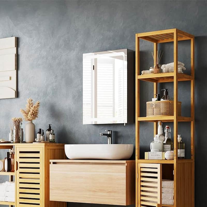 4 Tier Freestanding Tall Slim Bathroom Storage Cabinet Narrow Rack