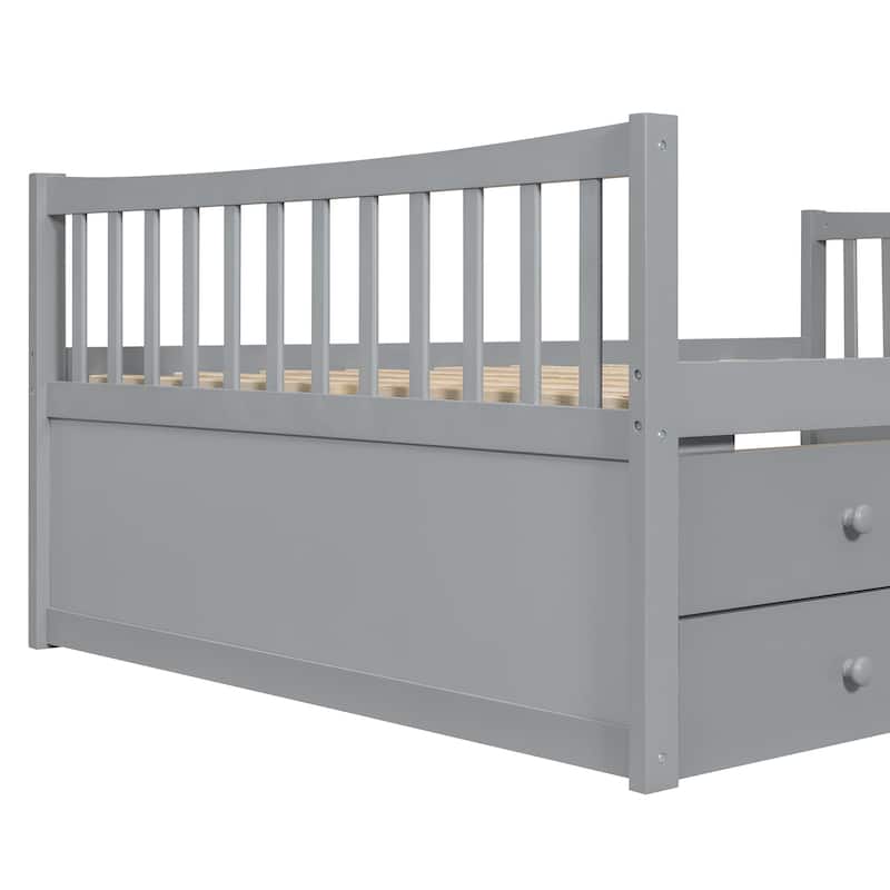 Full Daybed with Twin Trundle & 3-Drawer Storage by Harper&Bright Designs