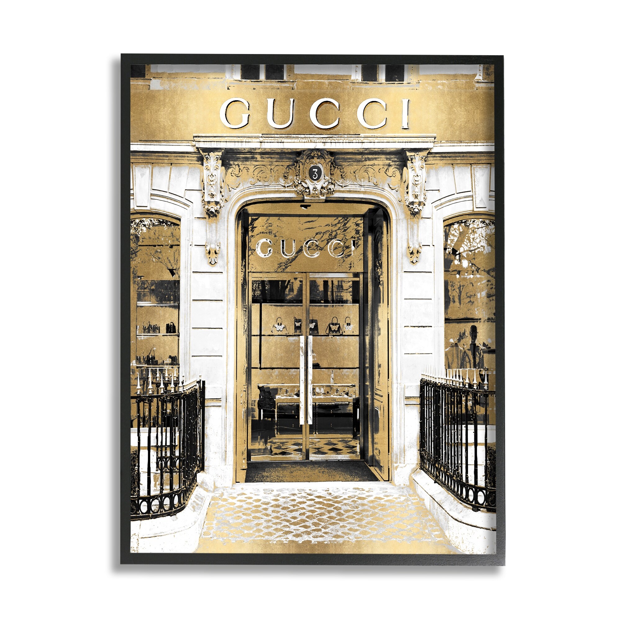 Stupell Glam Fashion Storefront Milan Inspired Architecture Framed Wall