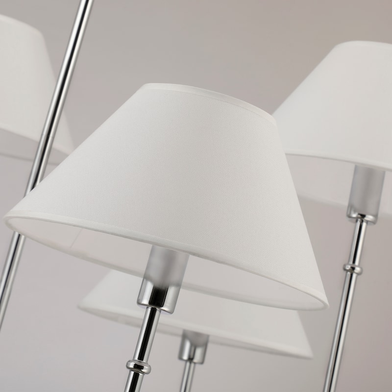 Griffin 6-Light Large Chandelier with Staggered Tail Design and Artisan Leather Accents