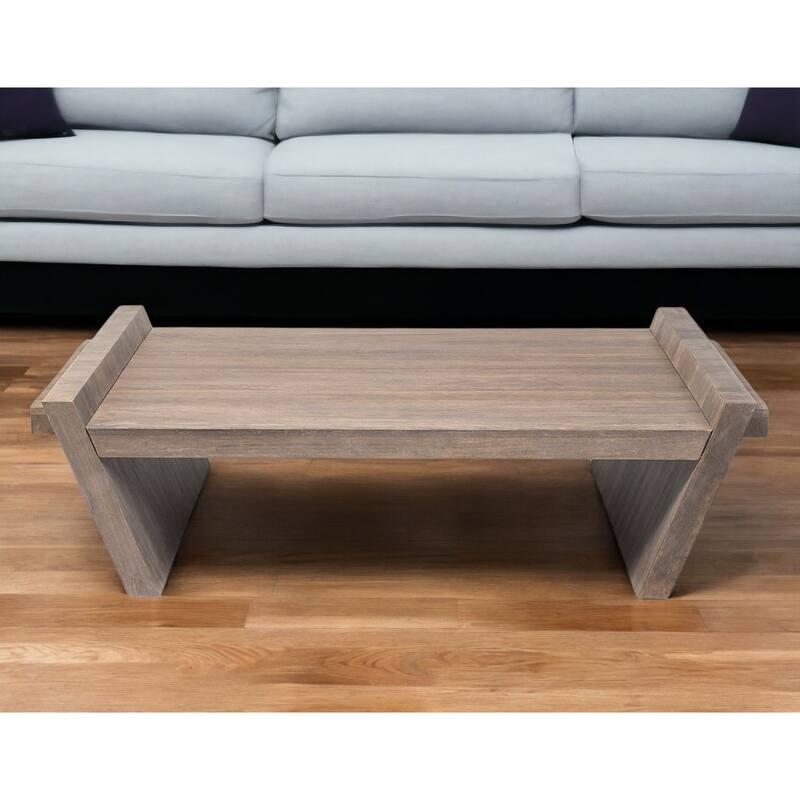 HomeRoots 59" Brown Wood Coffee Table - 36
