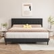 preview thumbnail 48 of 59, alazyhome Upholstered Platform Bed Frame with Button Tufting Headboard