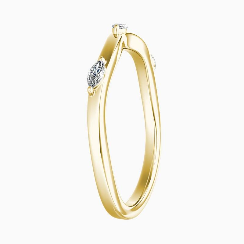 Auriya 14k Gold Lab Grown Diamond Nature Inspired Contour Vine Ring 0.10 ct. tw. (F-G, VS)