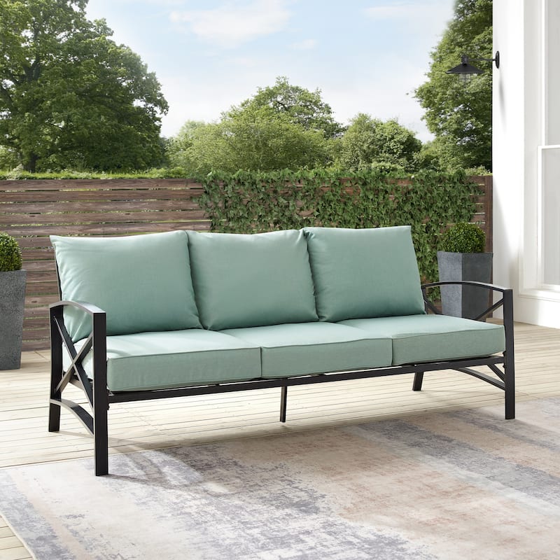 Crosley Kaplan Outdoor Metal Sofa - 79"W x 30.5"D x 32"H