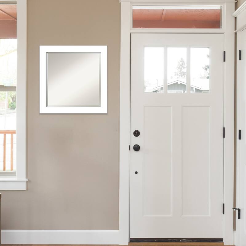 Beveled Wall Mirror - Wedge White Frame - Wedge White