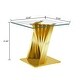 preview thumbnail 8 of 20, Tempered Glass Top End Table with Gold Mirror Finish Stainless Steel Base