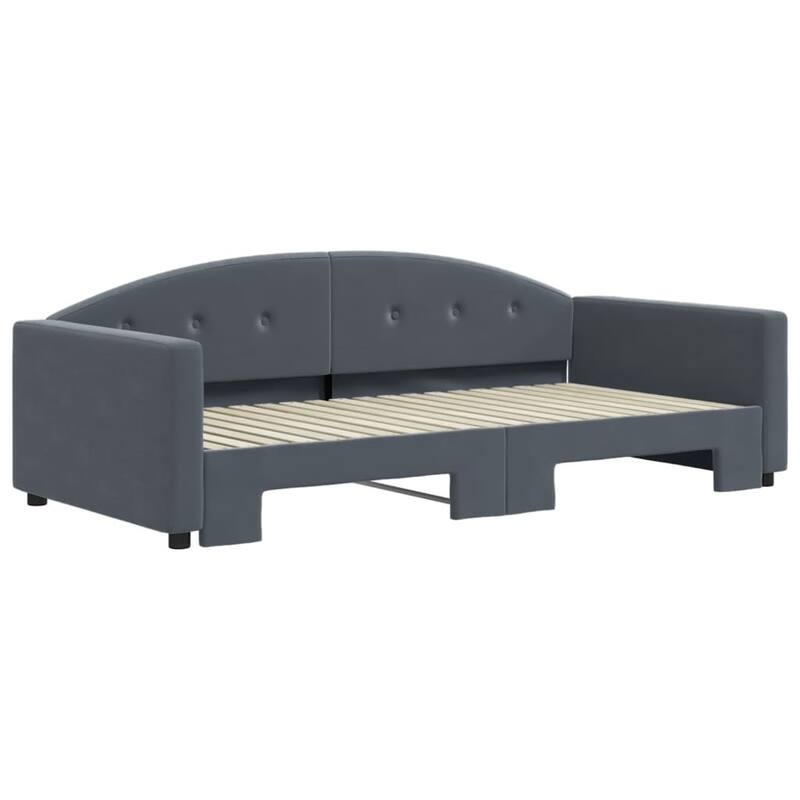 vidaXL Daybed with Trundle without Mattress Dark Gray 39.4"x74.8"