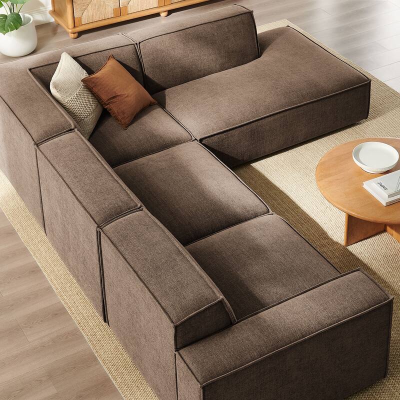 Restore 4-Piece Performance Fabric Upholstered Modular L-Shaped Sofa