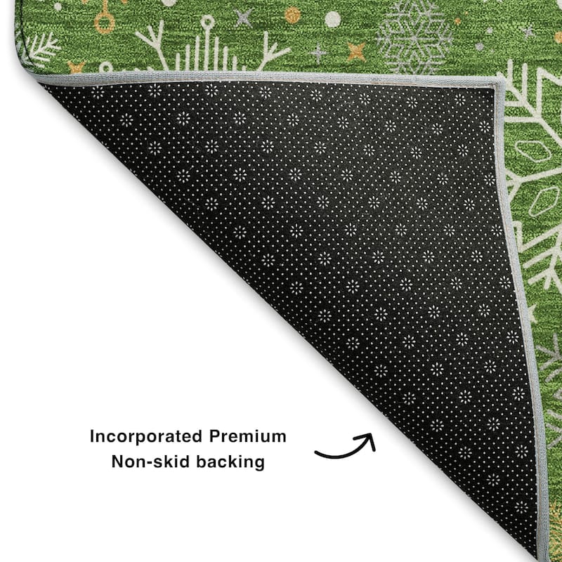 Premium Washable Super Soft Winter Snowflake Mayfield Rug