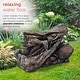 preview thumbnail 39 of 43, Alpine Corporation Outdoor Multi-Tier Rainforest Rock Waterfall Fountain with LED Lights