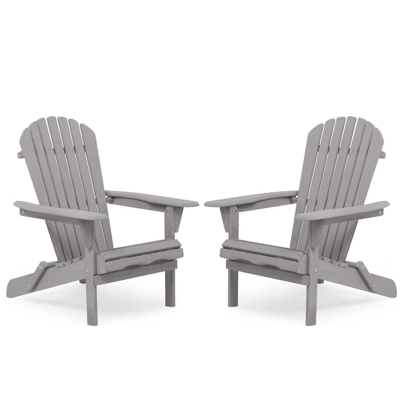 Outdoor Wooden Folding Adirondack Chair Set of 2