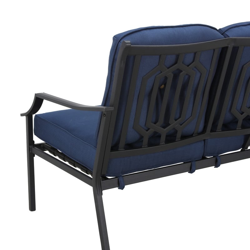Patio Festival 2-Piece Outdoor Metal Sofa with Coffee Table Set