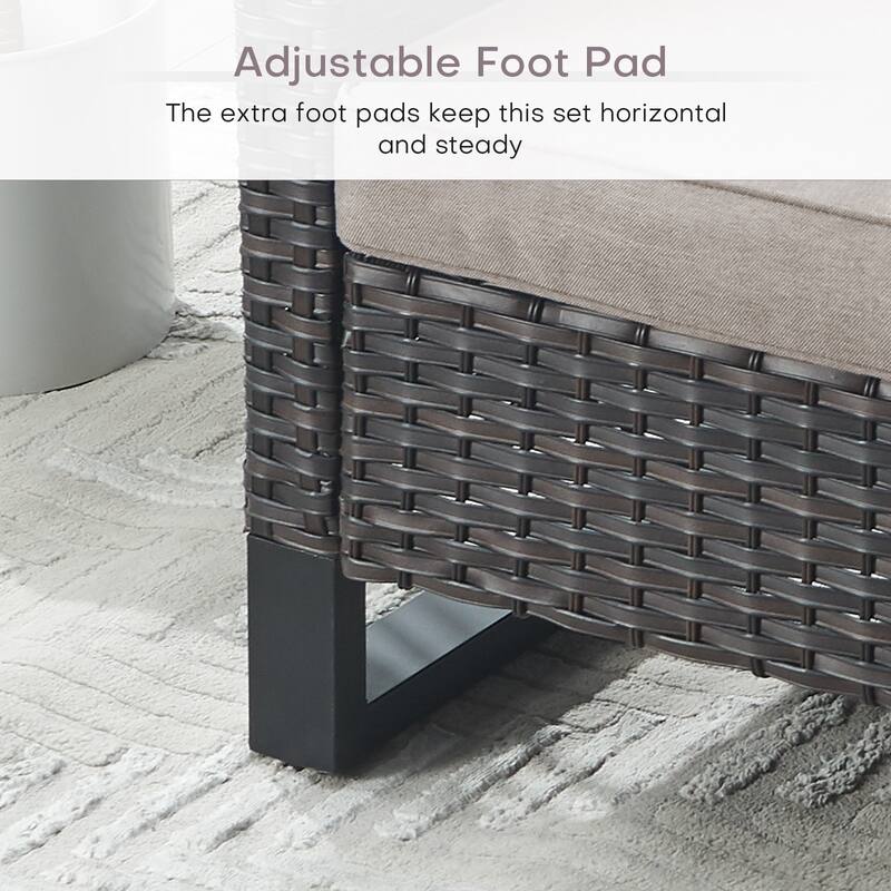 3-Seat Sofa with Patio Chair Ottoman Funiture