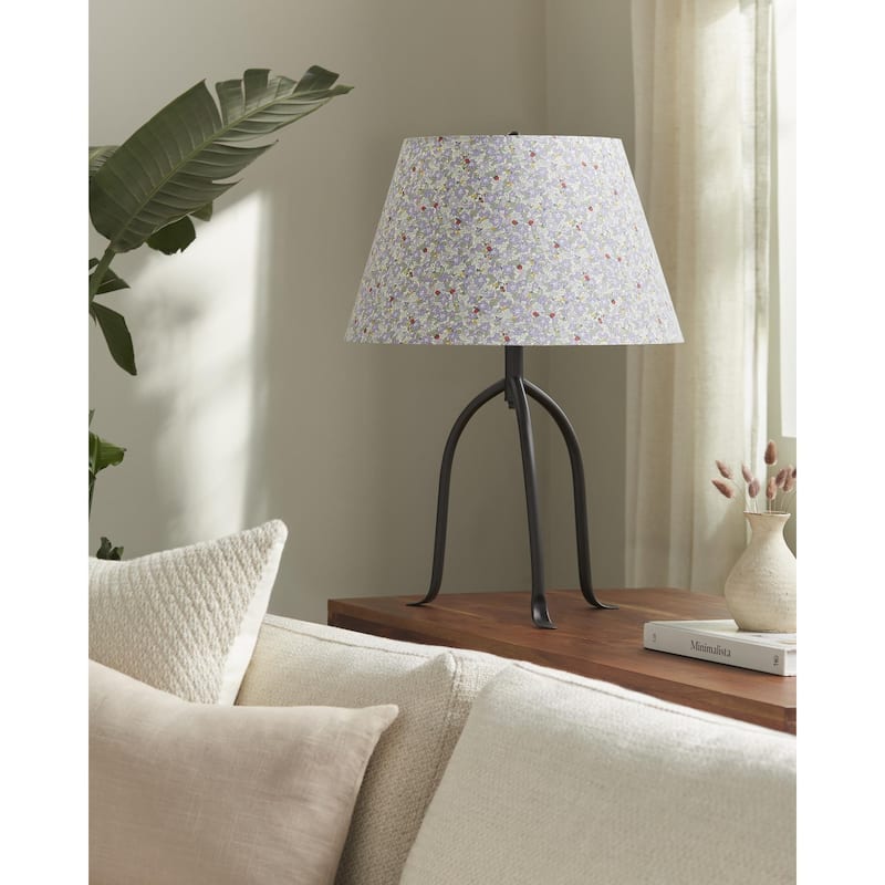 Livabliss Floriva Traditional Accent Table Lamp - 25"H x 17"W x 17"D - Light Purple