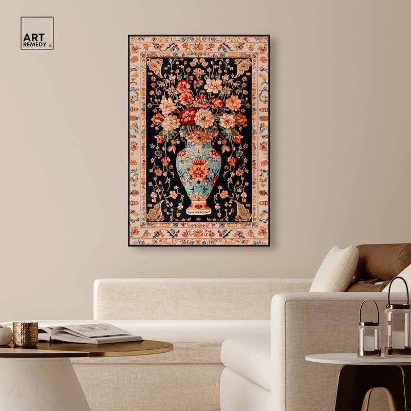 Persian Vase and Flowers II Canvas by Art Remedy