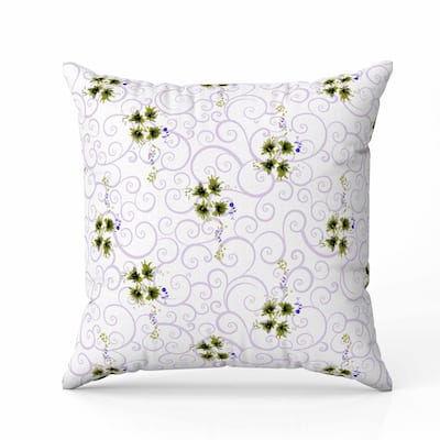 Orchid Artistry Indoor/Outdoor Reversible Throw Pillow Purple and Green