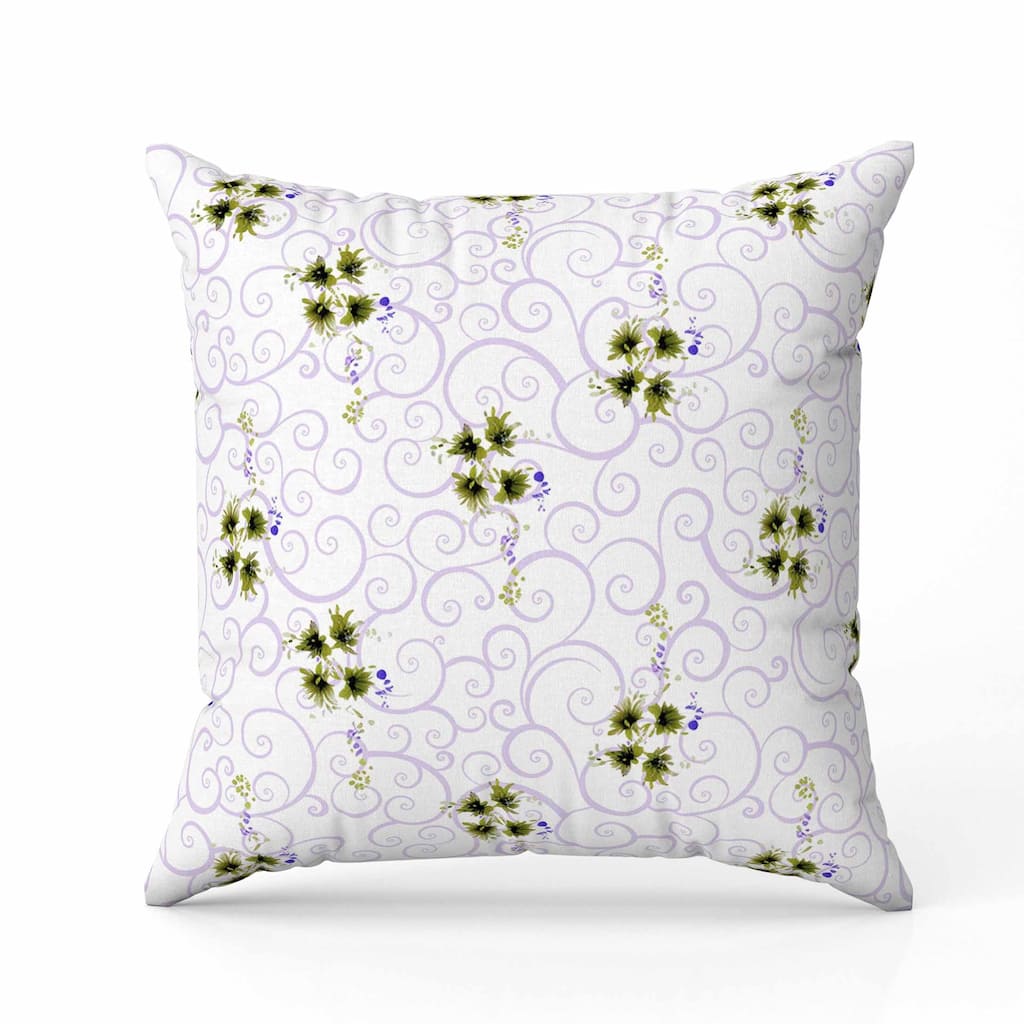 Orchid Artistry Indoor/Outdoor Reversible Throw Pillow Purple and Green