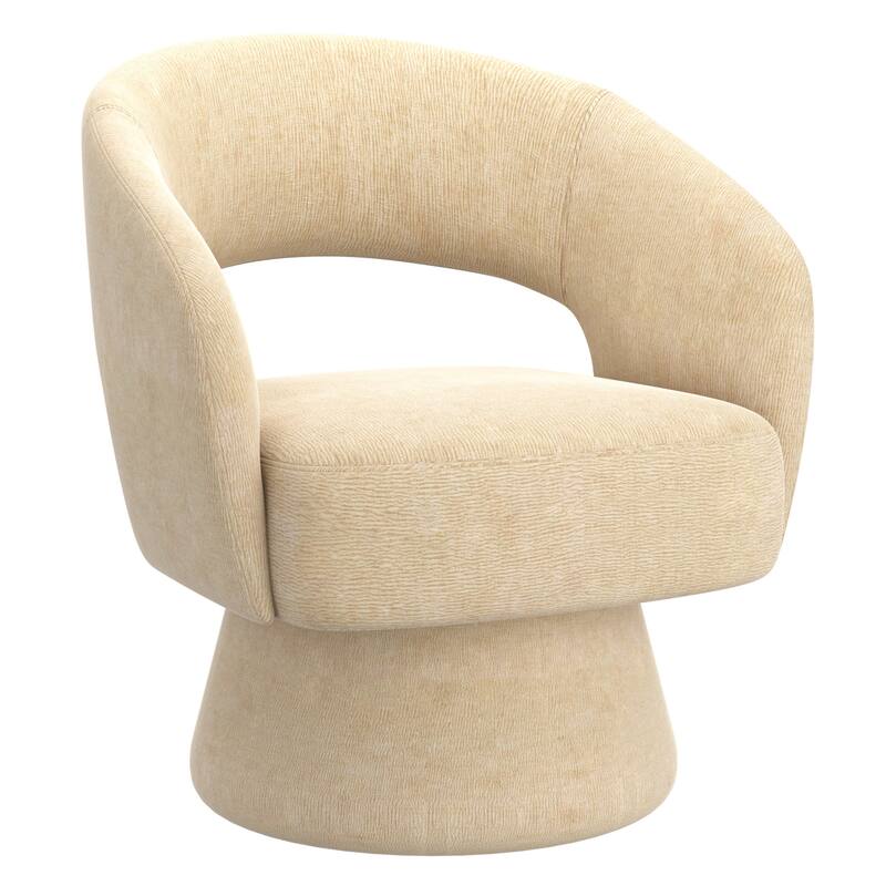 Modern Fabric Swivel Accent Chair - Beige