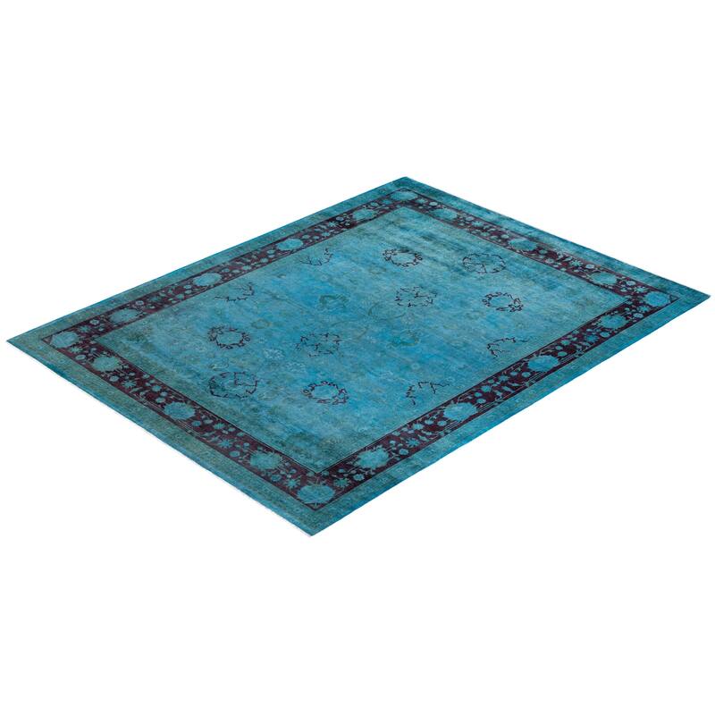Fine Vibrance, One-of-a-Kind Hand-Knotted Area Rug - Blue, 8' 3" x 10' 4" - 8' 3" x 10' 4"