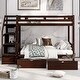 preview thumbnail 4 of 7, Twin over Full Bunk Bed with Staircase Drawers, Guardrails, and Solid Wood Support